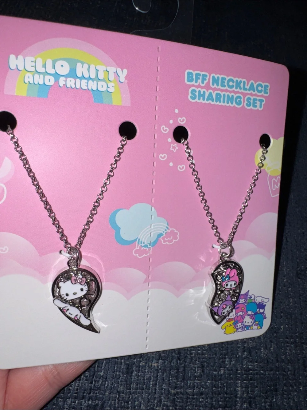 Hello Kitty - NEW Split-Heart Pendant Necklace Set of 2